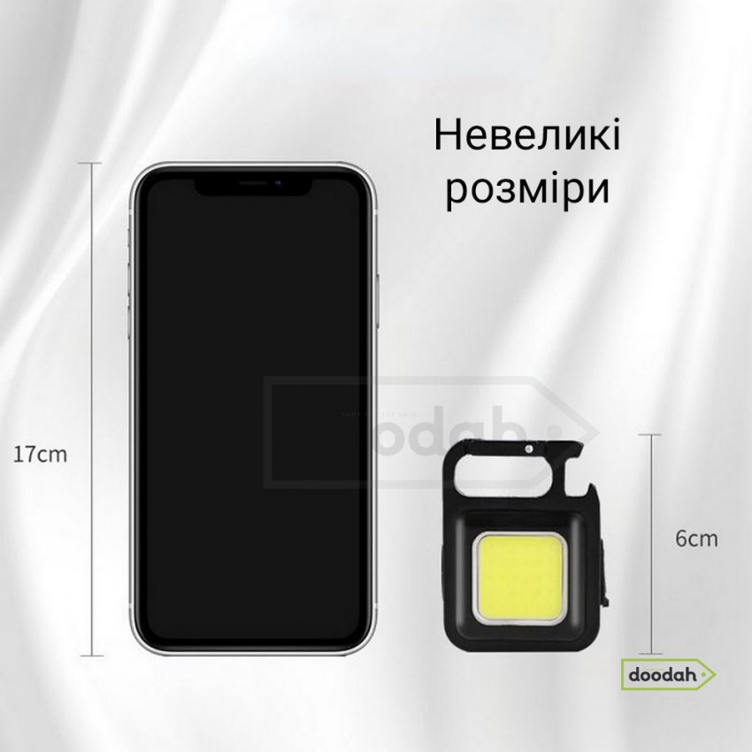 Акумуляторний ліхтарик карабін - LED CARPRIE W5138 (500mAh, магніт, брелок, IPX4)